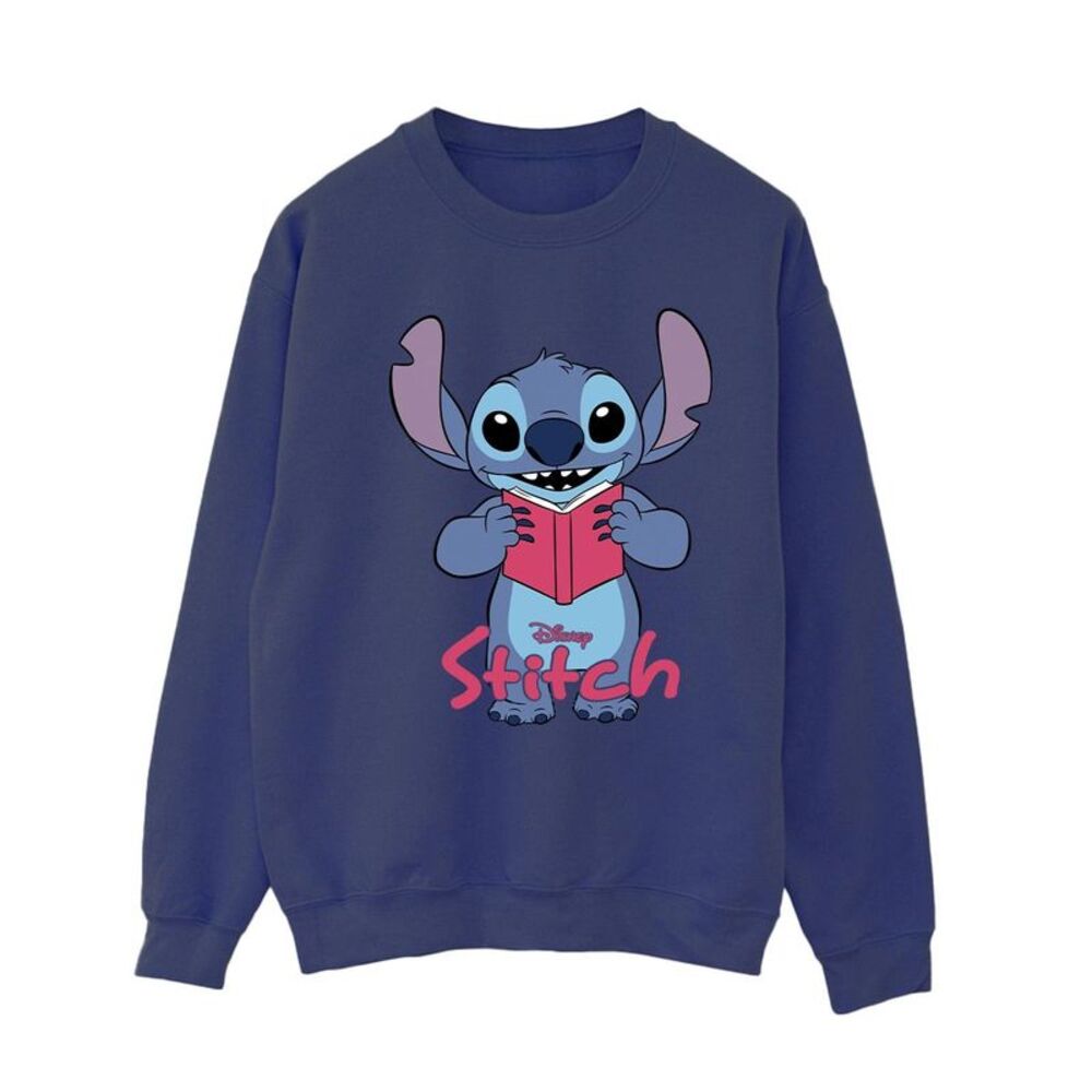 Lilo & Stitch Womens/Ladies Reading Standing Sweatshirt / Navy Blue